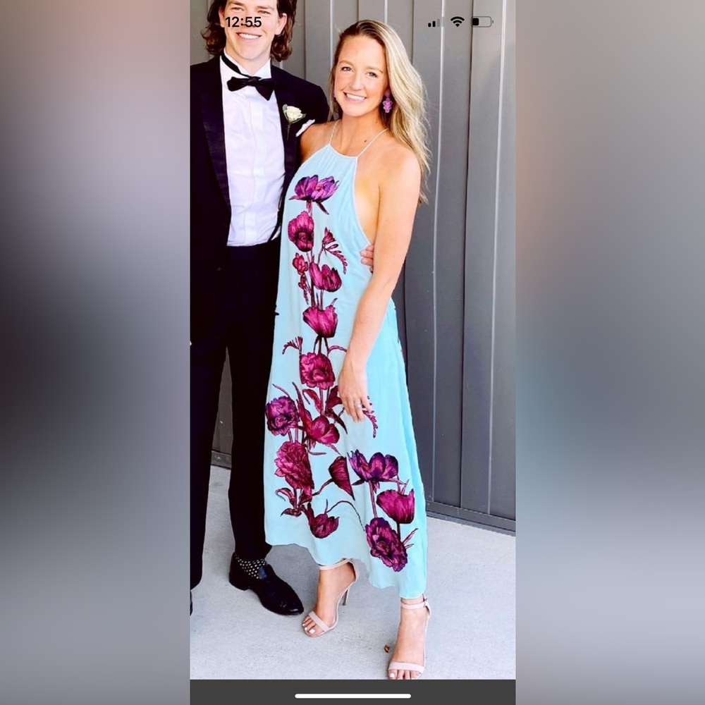 ASOS Floral Blue and Pink Dress